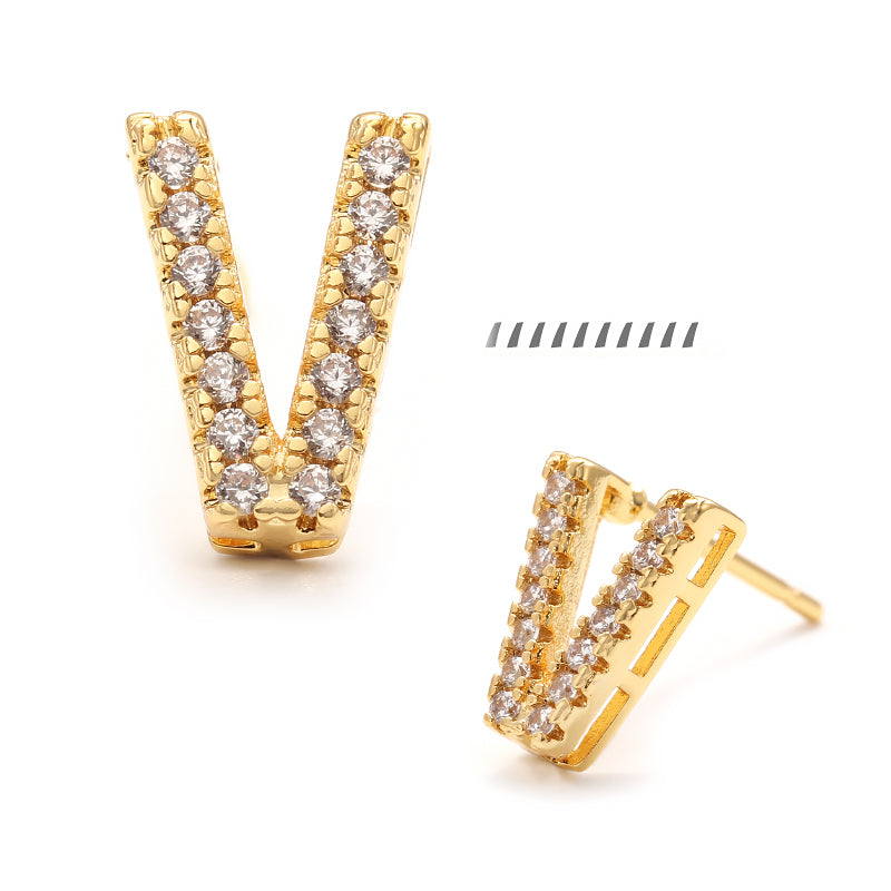 XYPJ100457 letter Stud Earrings
