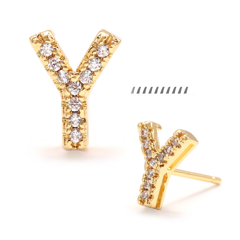 XYPJ100457 letter Stud Earrings