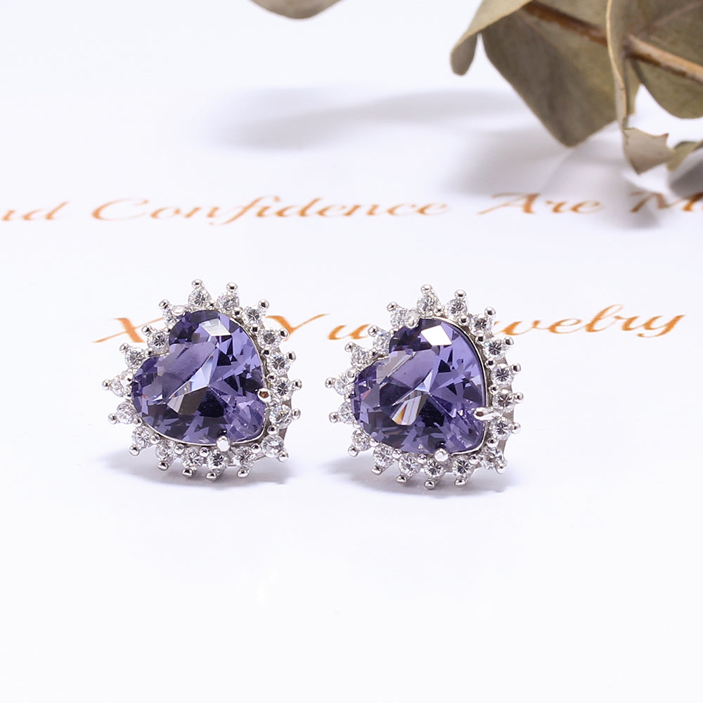 Brincos Coracao pedra Fusion XYS100725