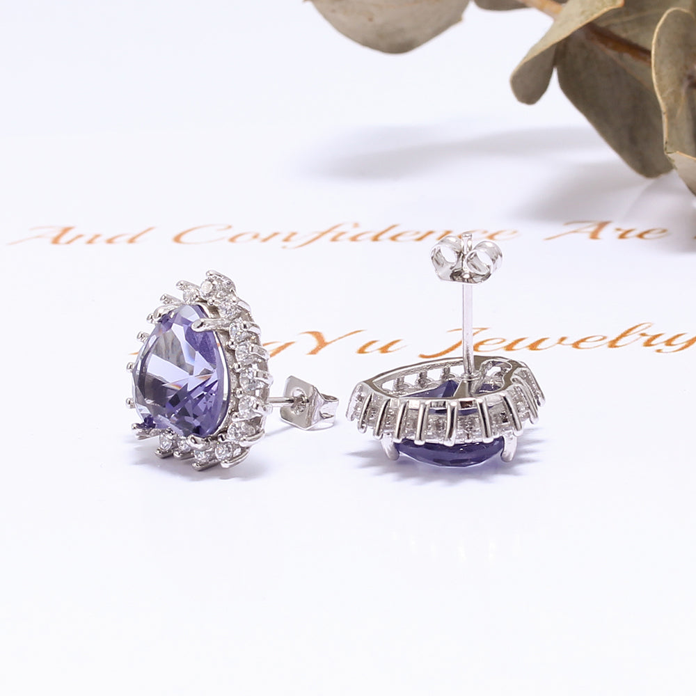 Brincos Coracao pedra Fusion XYS100725