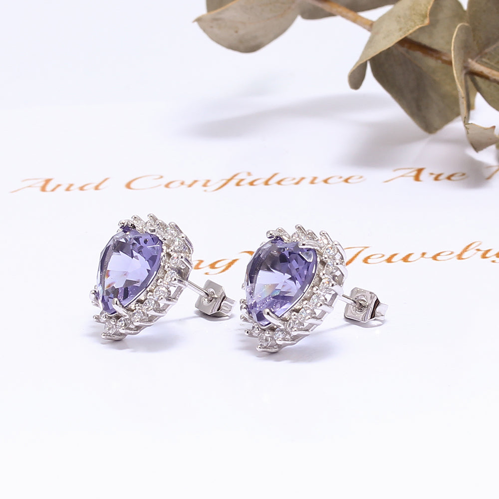 Brincos Coracao pedra Fusion XYS100725