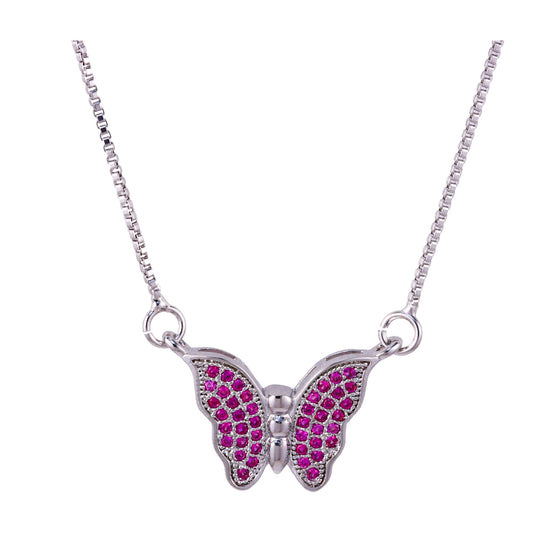 Colar Borboleta Monarca Red Black LB328