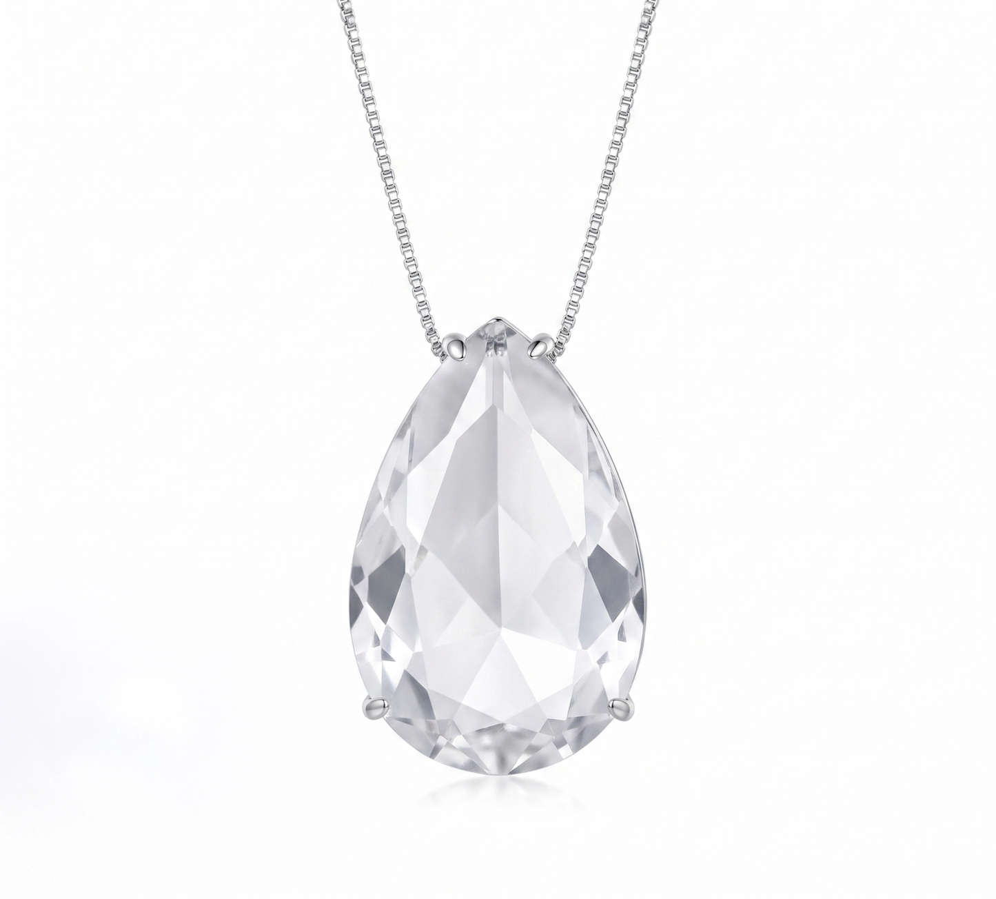 Colar Gota de Cristal Black White LB336