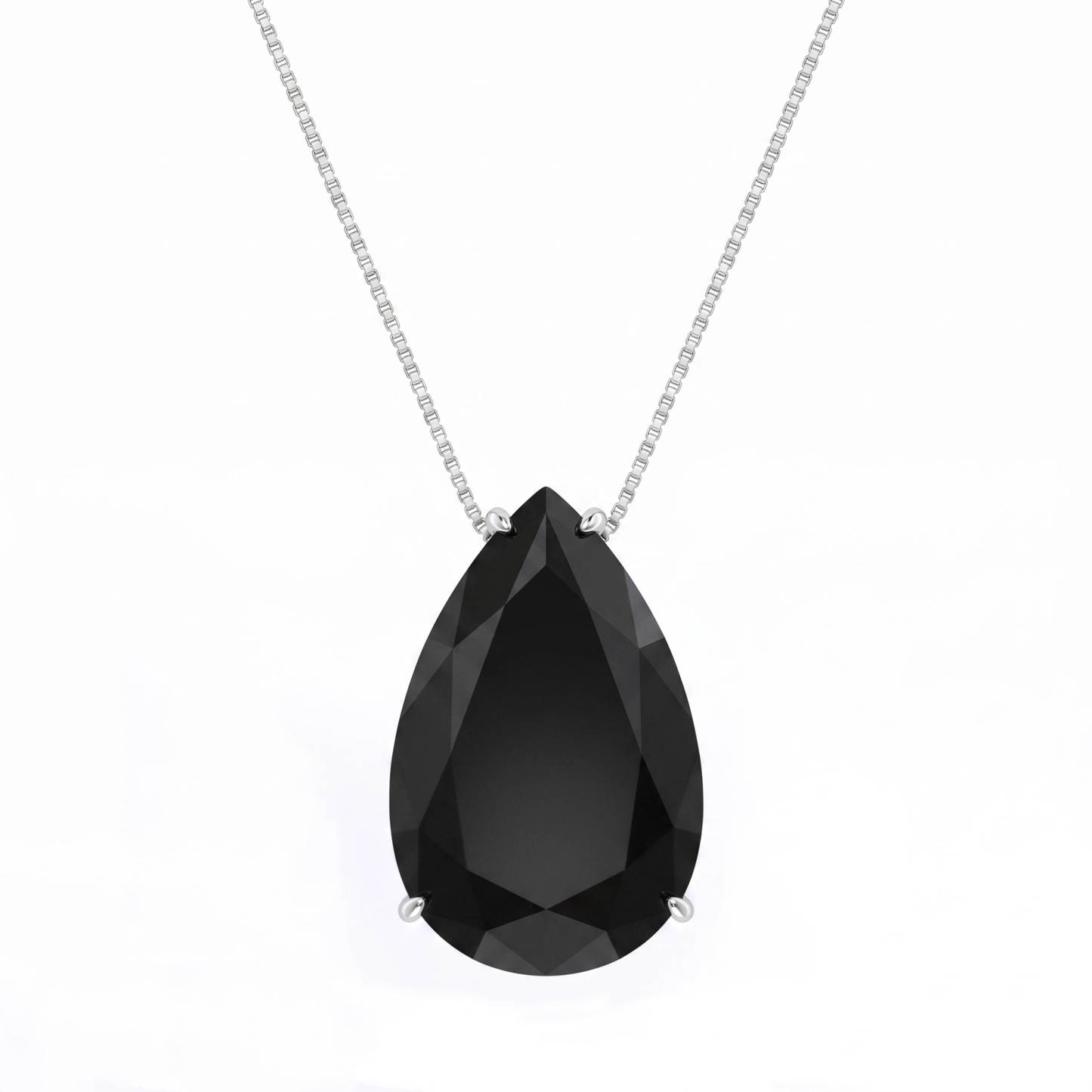 Colar Gota de Cristal Black White LB336