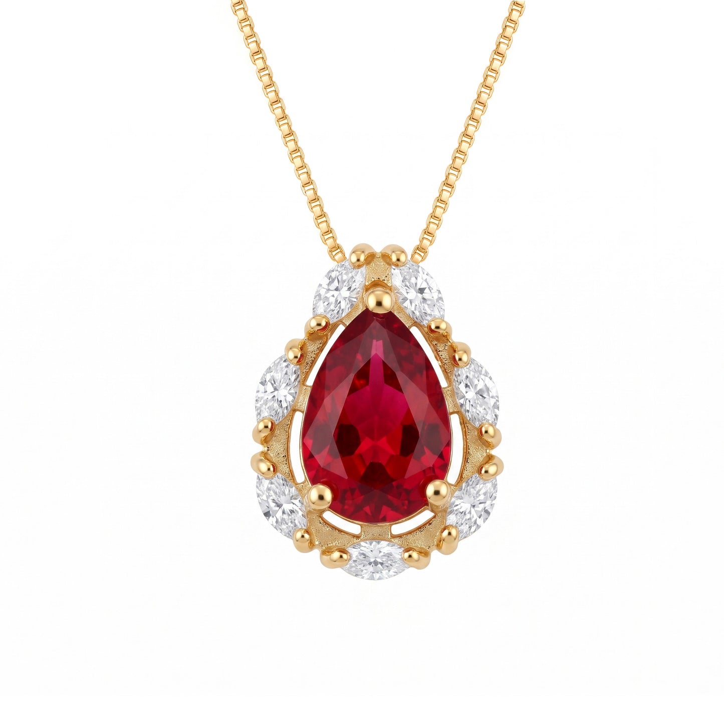 Colar Gota Cravejada Rubi LB45