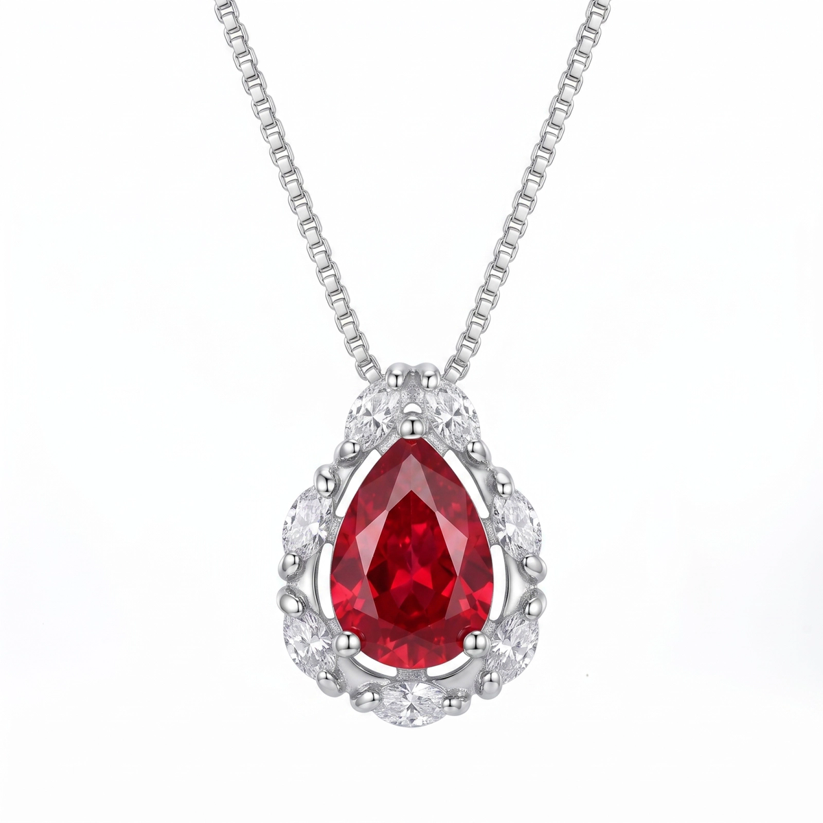 Colar Gota Cravejada Rubi LB45