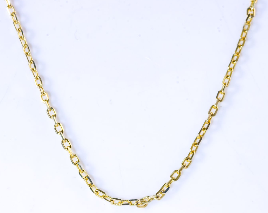 Colar elos portugueses Prata 925 banhado a ouro (O  Chain)