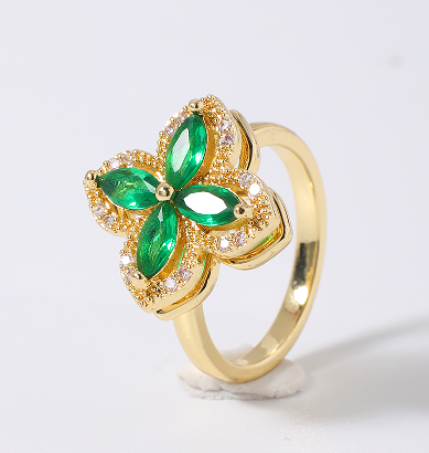 Anel Trevo Esmeralda  EBG0049