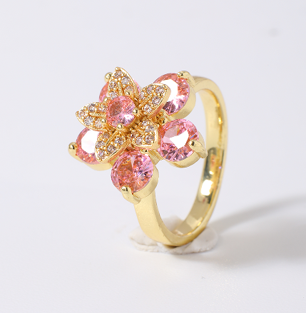 Anel flor rosa EBG0046