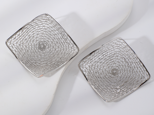 Brinco teia rodio EBG0035