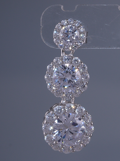 Brinco Luxo White moissanite Prata 925  CE04841