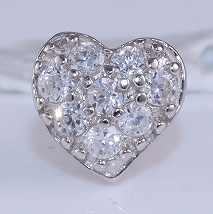 Brinco Coração Luxo Prata 925 CE04538