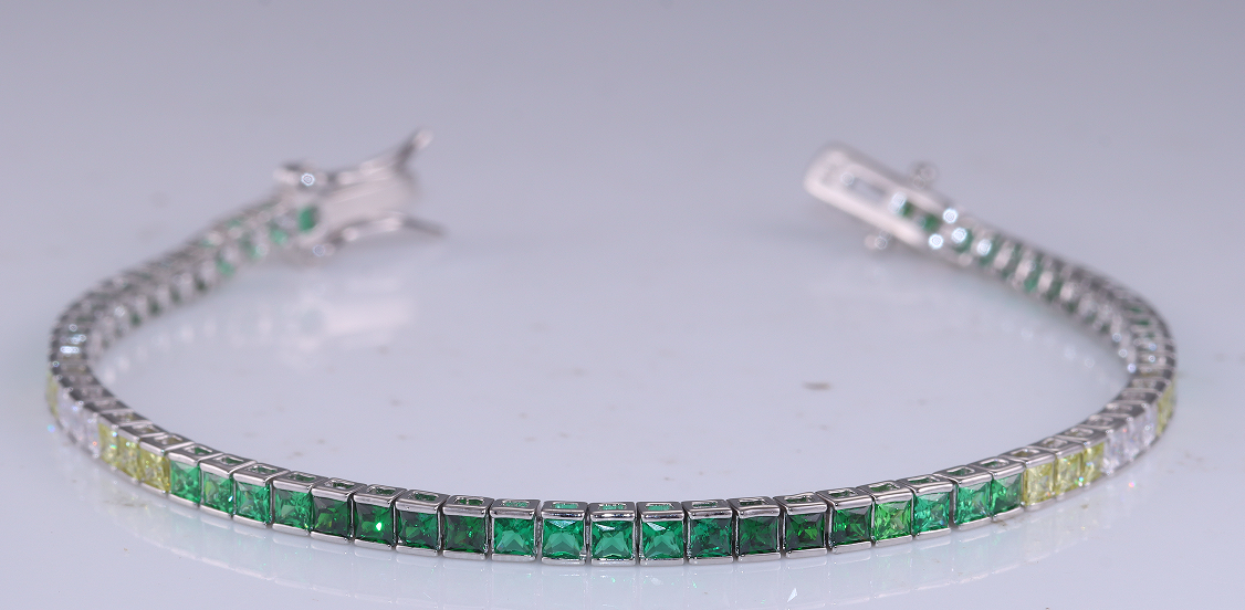 Pulseira Riviera Green 15.5CM Prata 925 CH03103