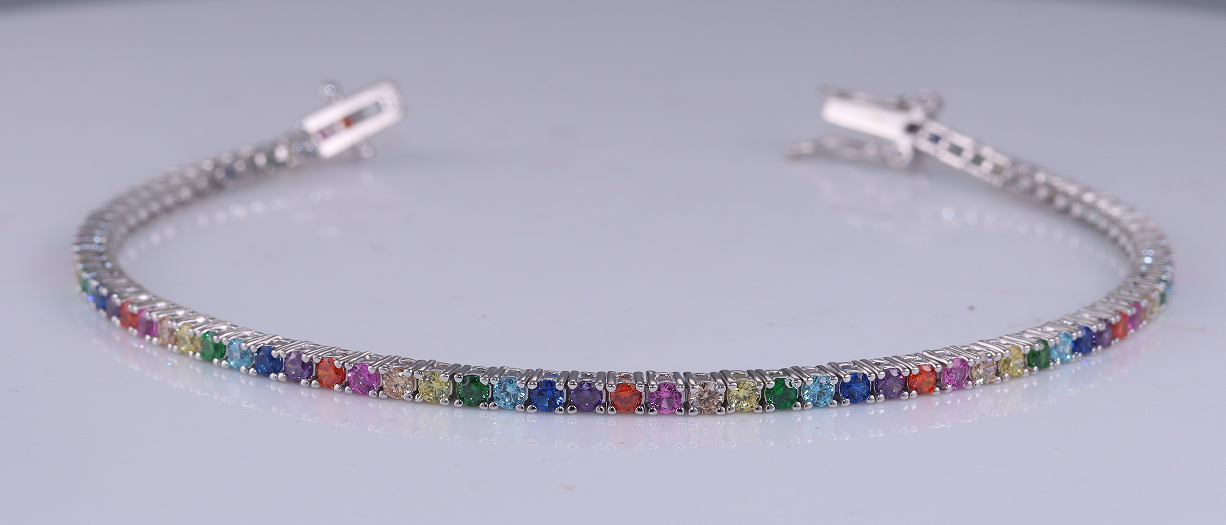 Pulseira Roiviera Sonho Doce Prata 925 diamante alto de carbono CH3100