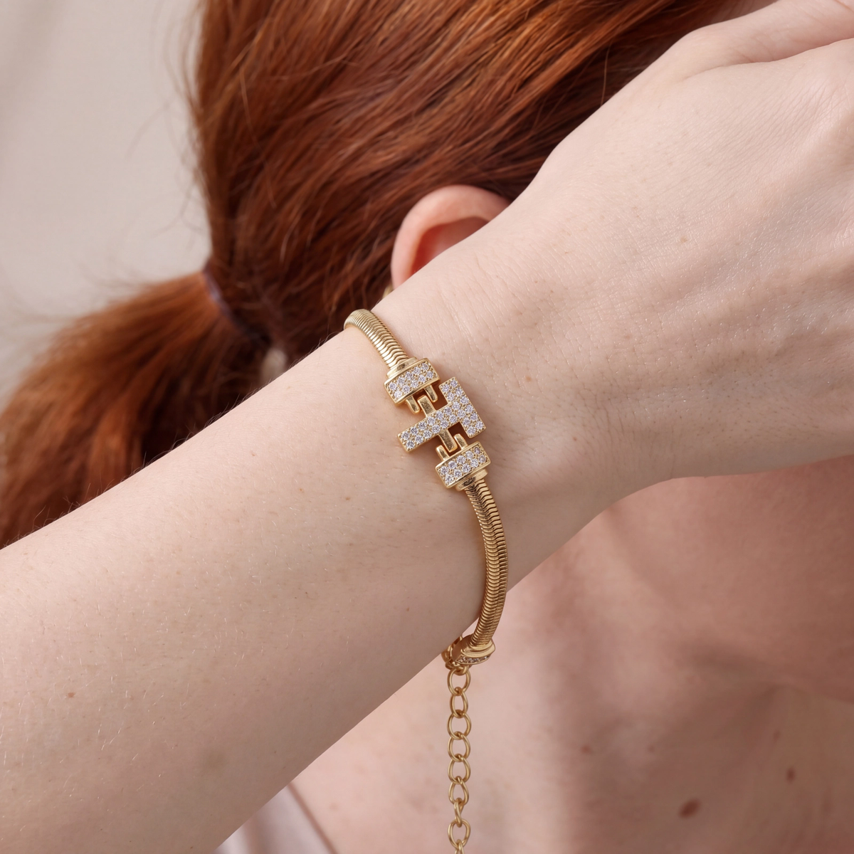 Pulseira Estilo Italiana Letra   DCG1933