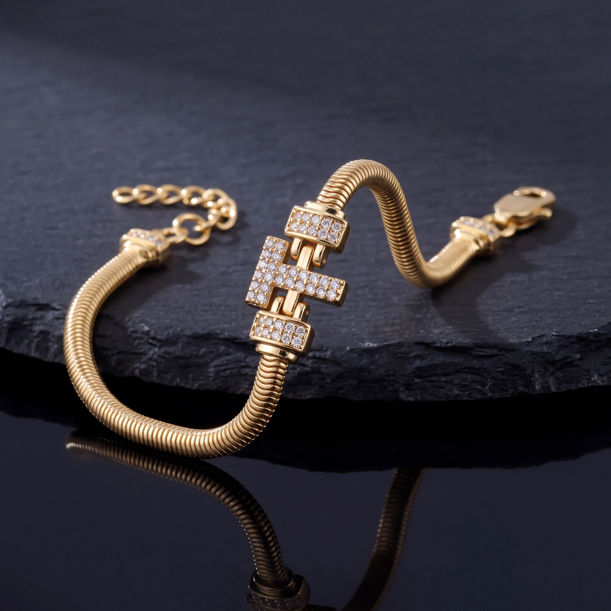 Pulseira Estilo Italiana Letra   DCG1933