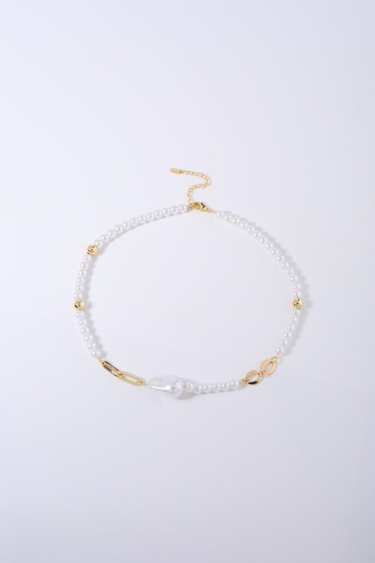 Colar perolas Shell e Elos DCG0382