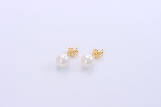 Brinco Solitario perola shell 5mm DCG0417