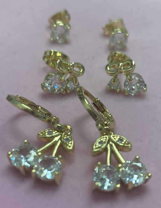 Trio de brincos Cereja DCG0432