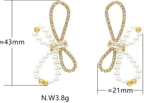 Brinco Zirconias e perolas shell  - CCG1008