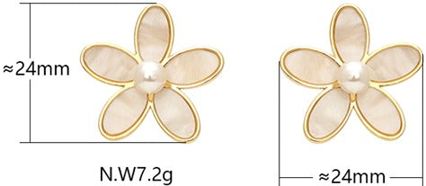 Brinco flor madre perola  - CCG1009