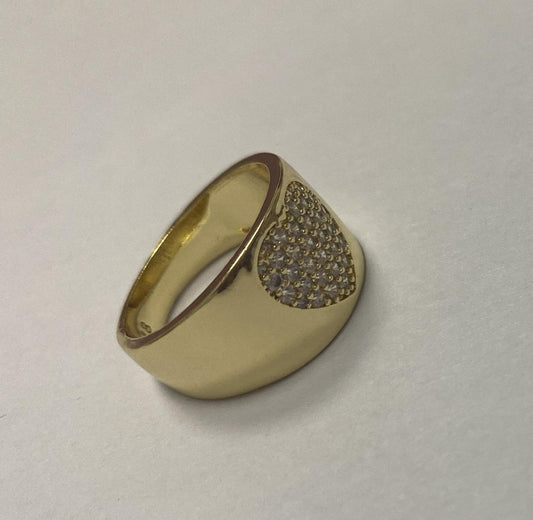 Anel coracao cravejado DCG0487