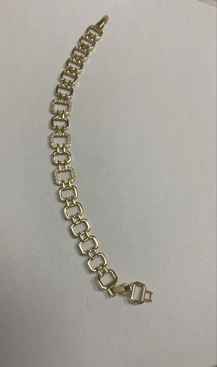 Pulseira quadrados cravejados DCG0470