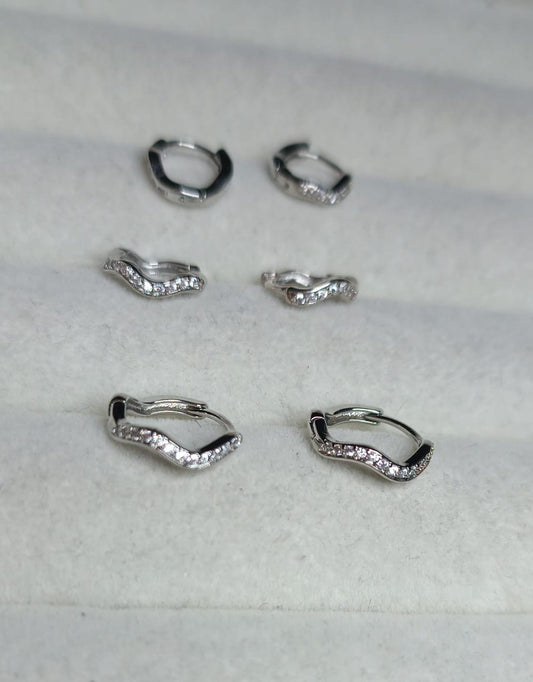 Brincos Trio de argolinhas movimento DCG0187