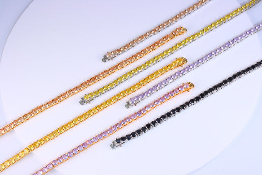 Colar  Riviera  4mm Rodolita A0027