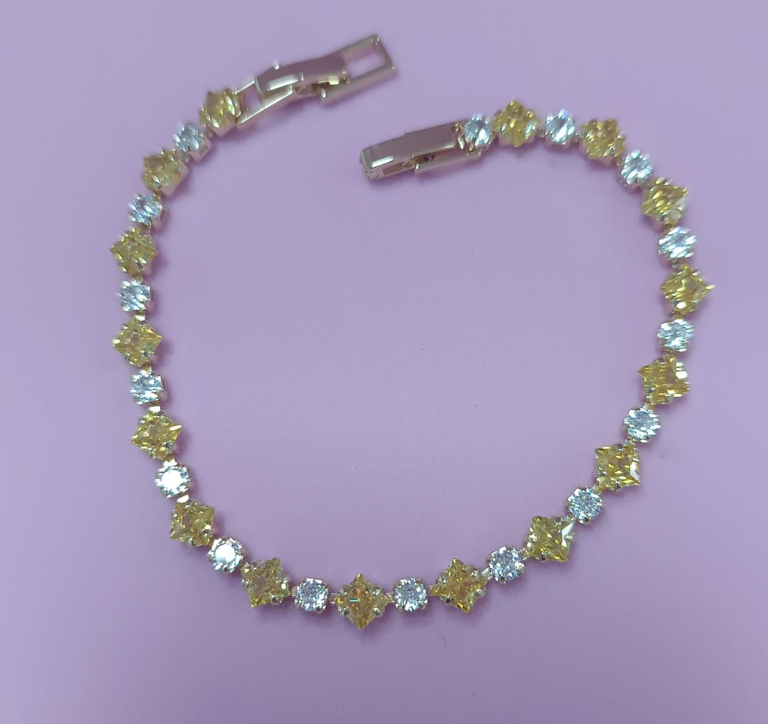 Pulseira Riviera Fancy Yellow e Esmeralda DCG0645