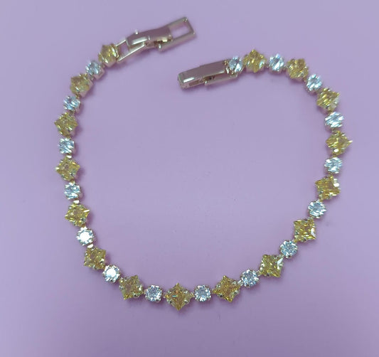 Pulseira Riviera Fancy Yellow e Esmeralda DCG0645