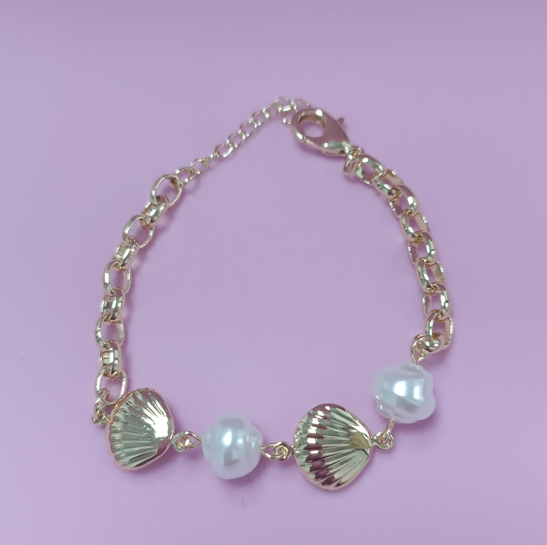 Pulseira conchas e perolas DCG0665