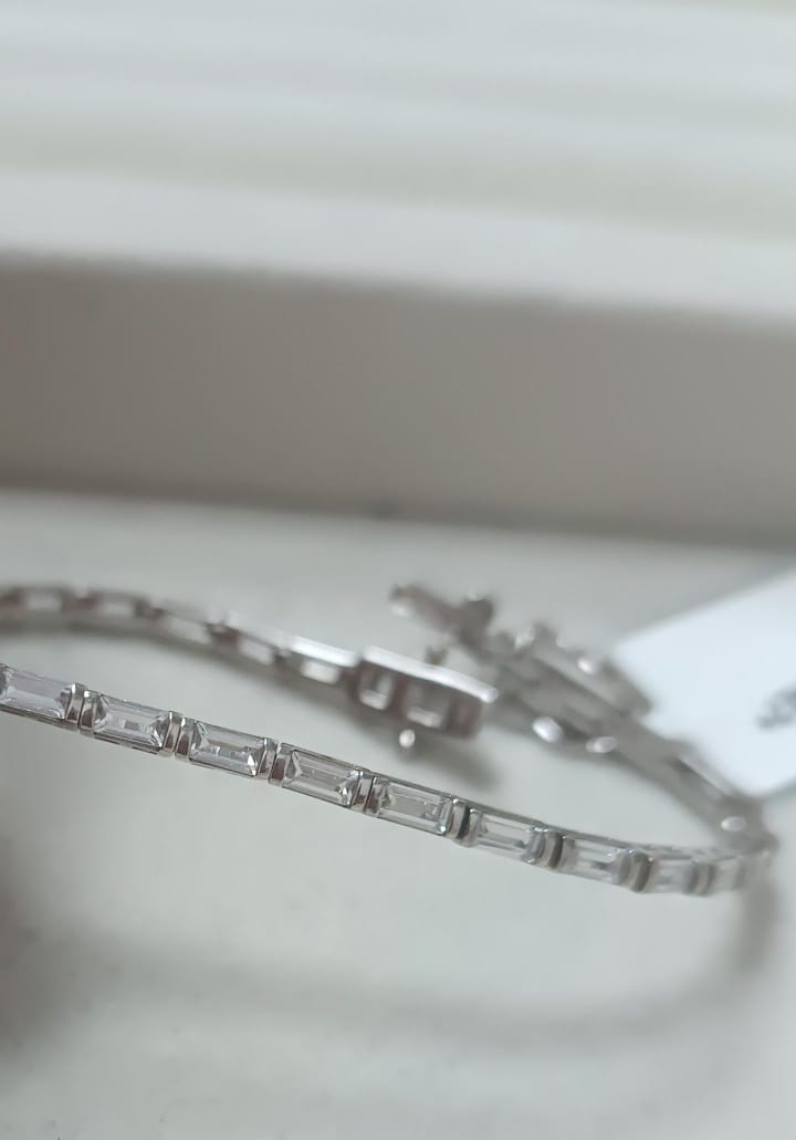 Bracelete Riviera  Prata 925 e diamante de Alto Carbono ZTS00064