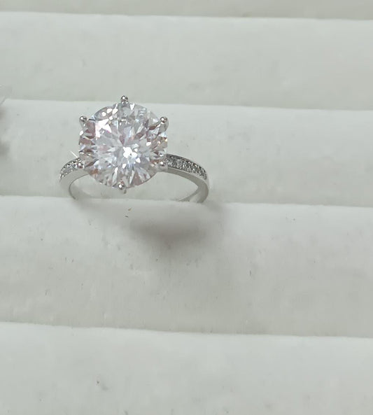 Anel em Prata 925 e Moissanite 5.0 Quilates MJ-0443B-2860