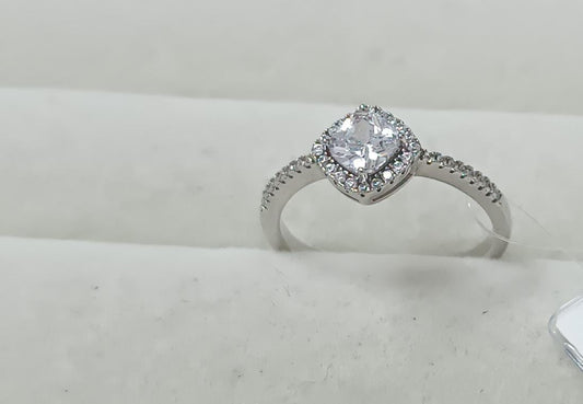 Anel em Prata 925 e diamente de alto carbono krs09356