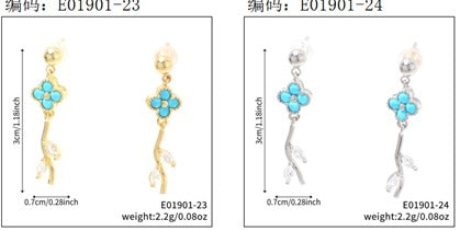 Brincos Flores Iluminadas Turmalina  EBG0058-11