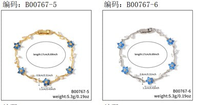 Bracelete  Riviera  alegria das flores  18 cm Blue  EBG0080-3