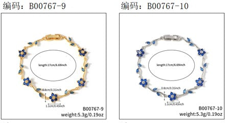 Bracelete  Riviera alegria das flores Dark e Blue EBG0079-5