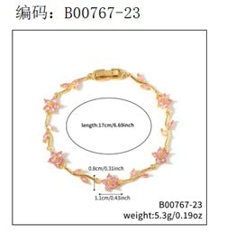 Bracelete  Riviera alegria das flores Rosa EBG0079-12