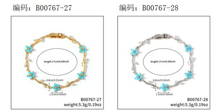 Bracelete Riviera alegria das flores Turmalina EBG0079-14