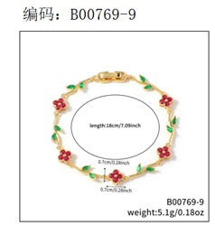 Bracelete alegria das flores  18 cm pink and Green EBG0080-5