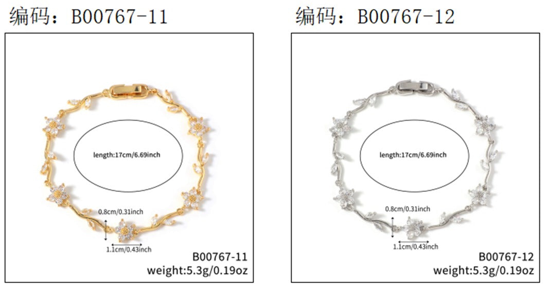 Pulseira Riviera flores Cristal EBG0076-6