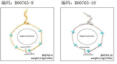 Pulseira Flores delicadas  Turmalina EBG0078-3