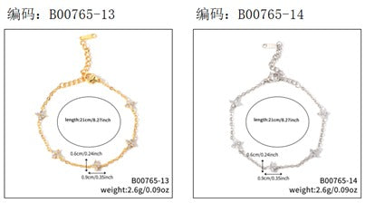Pulseira Flores delicadas Cravejadas Cristal  EBG0078-5
