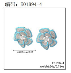 Brincos Super Luxo Flores Cravejadas EBG0061