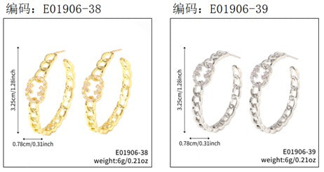 Brincos Argolas Luxo Elos EBG0074