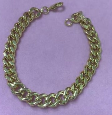 Pulseira elos lisos e cravejados DCG1091