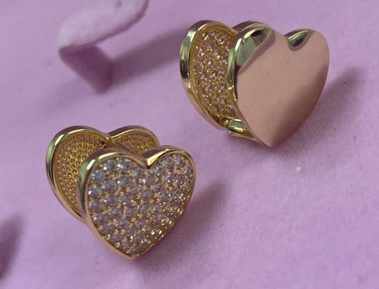 Brincos Coracao Cravejado DCG1104