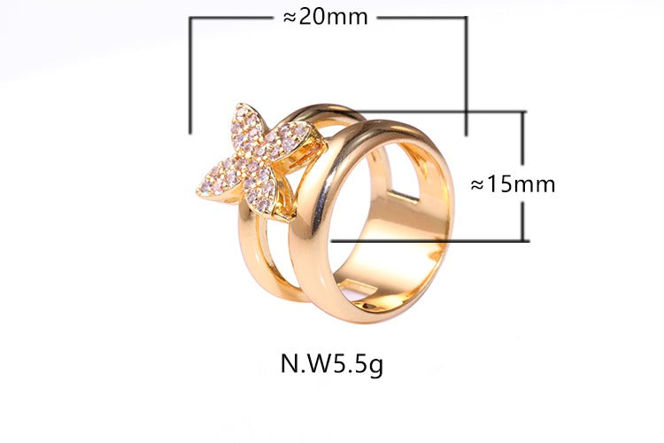 Anel Duplo Borboleta XYR103598