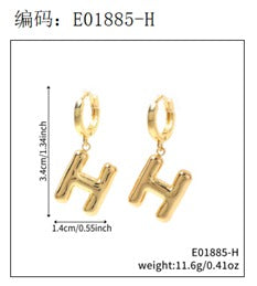 Brincos Letras iniciais Lisas EBG0064-H